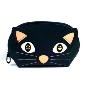Black Kitty Cosmetic Bag Travel Pouch